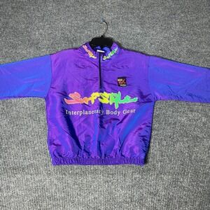 Vintage Surf Style Interplanetary Body Gear Jacket Kids 10-12 Purple Iridescent
